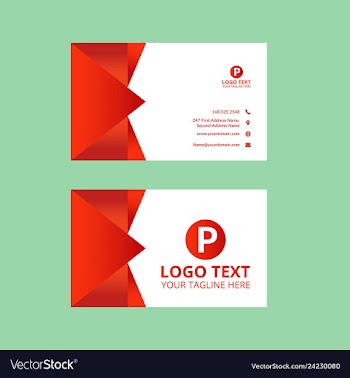 Red awesome business card vector image