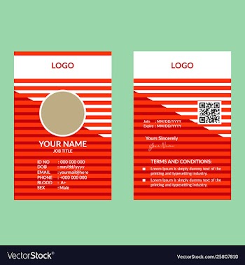 Red awesome id card vector image