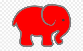 Red Baby Elephant Clip Art - Red Baby Elephant
