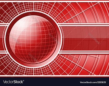 Red background with globe vector image
