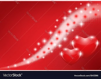  					Red background with hearts vector image														