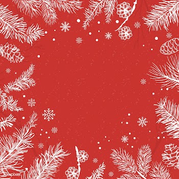 Red background with winter decoration vector | Free stock vector - 519131