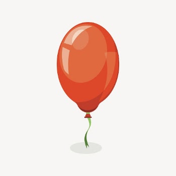 Red balloon clipart, party decoration | Free Vector - rawpixel