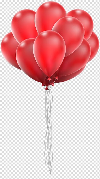 Red balloon lot, Red Love Balloon Heart, Balloon Bunch transparent background PNG clipart