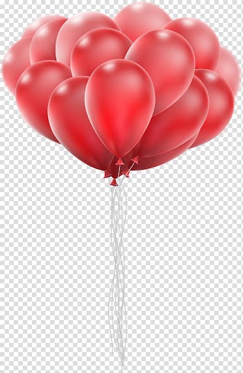 Red balloons, Balloon , Love Balloon transparent background PNG clipart