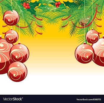 Red Bauble Christmas Background vector image