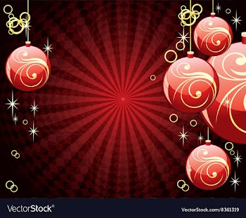Red Bauble Christmas Background vector image