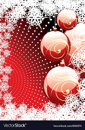 Red Bauble Christmas Background vector image
