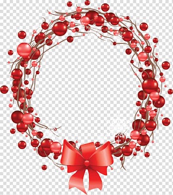 Red baubles wreath , Advent wreath Christmas , Christmas wreath decoration material transparent background PNG clipart