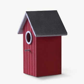 Red bird house collage element | Free PSD - rawpixel