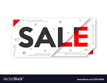 red black and white sale banner layout price tag