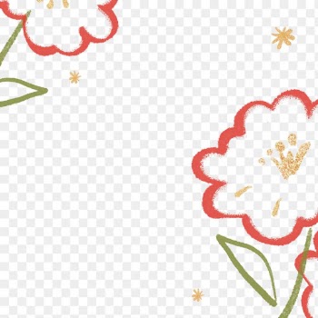 Red blossom transparent png border frame