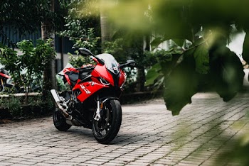 Red BMW motorcycle