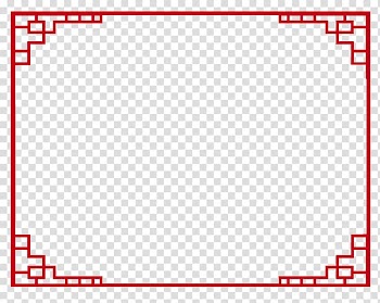 Red borderline , Wire-frame model Red Software, Red Chinese wind wire frame transparent background PNG clipart