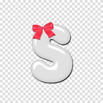 Red Bow Alphabet, letter with red ribbon accent transparent background PNG clipart
