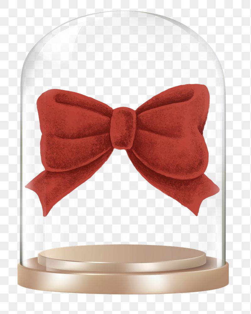Red bow png glass dome | Free PNG - rawpixel