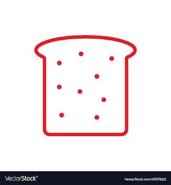 red bread slice outline icon