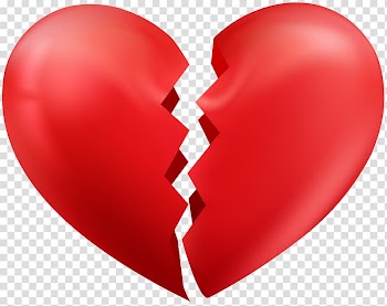 Red broken heart illustration, Broken heart, Broken Heart transparent background PNG clipart