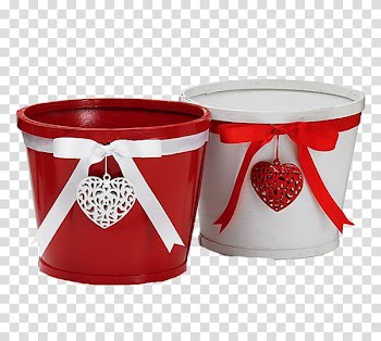 Red Bucket White , Red and white bow bucket transparent background PNG clipart
