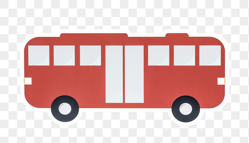 Red bus png sticker, transparent | Free PNG - rawpixel