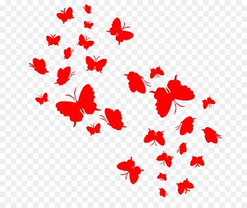 Red Butterflies and moths Виниловая интерьерная наклейка Clip art - butterfly heart 