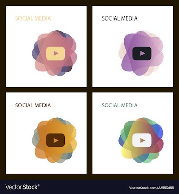 Red button video player social media youtube eps vector image