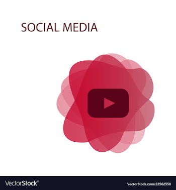 Red button video player social media youtube eps vector image