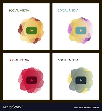 Red button video player social media youtube eps vector image