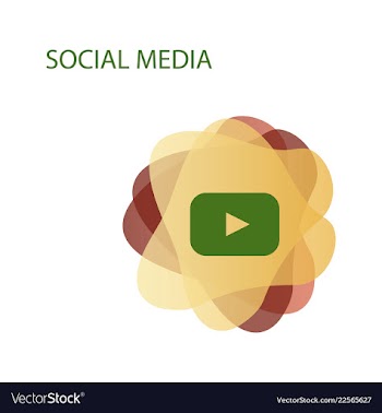 Red button video player social media youtube eps vector image
