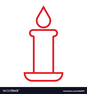 red candle line art icon