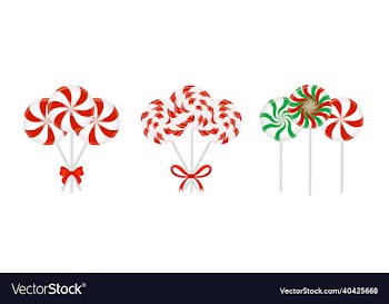 red candy set christmas candy lollipop with