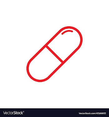red capsule outline icon