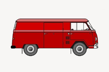 Red caravan clipart, vehicle illustration | Free PSD - rawpixel