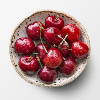 Red cherry in a bowl, | Free PSD - rawpixel