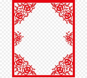 Red Chinese paper-cut style elements 
