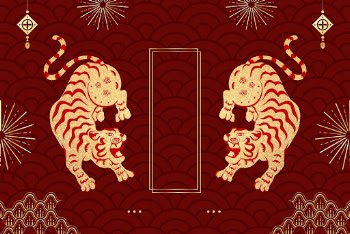 Red Chinese tiger background, 2022 | Free PSD - rawpixel