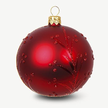Red Christmas bauble collage element | Free PSD - rawpixel