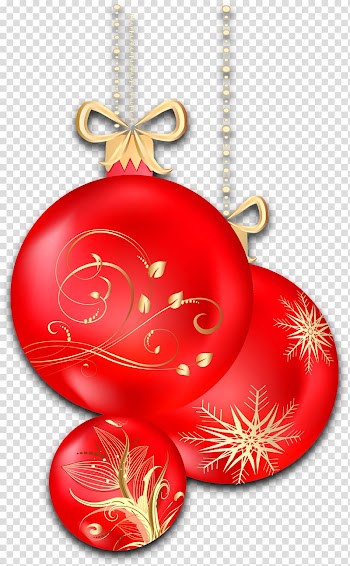Red Christmas baubles, Christmas Eve Nativity of Jesus Gift Holiday, Christmas Red Ornaments transparent background PNG clipart