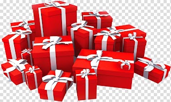 Red Christmas gift transparent background PNG clipart