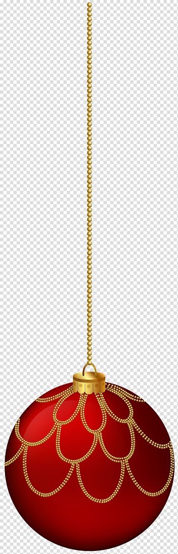Red Christmas ornament Design, Red Hanging Christmas Ball transparent background PNG clipart