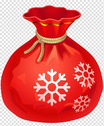 Red Christmas pouch illustration, Santa Claus Bag Christmas , Christmas Red Santa Bag transparent background PNG clipart