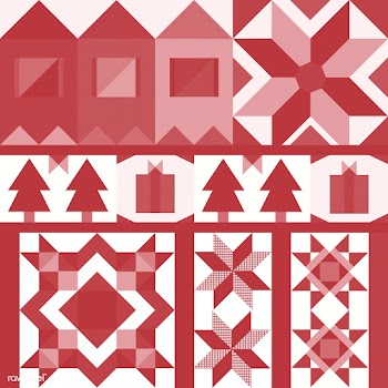 Red Christmas tiles geometrical design vector | Free stock vector - 494147