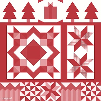 Red Christmas tiles geometrical design vector | Free stock vector - 494156