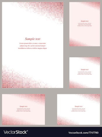 Red circle mosaic page corner design set vector image