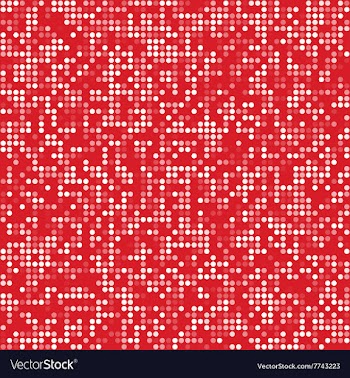 Red circle pixel mosaic background vector image
