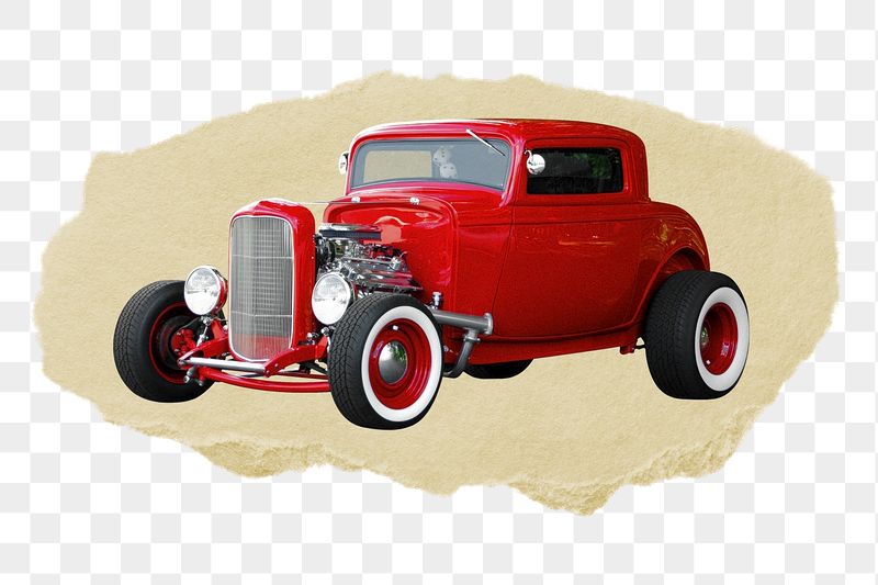 Red classic car png ripped | Free PNG - rawpixel