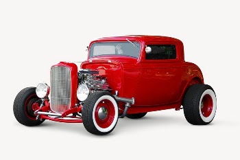 Red classic car sticker, vintage | Free PSD - rawpixel