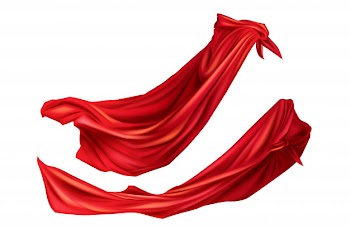 Red cloaks superhero costume with hoods set. Free Vector