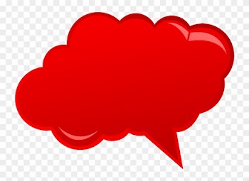Red Cloud Clipart Bubble - Talking Cloud Red