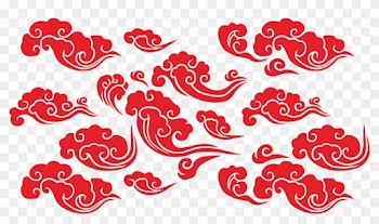 Red Cloud Clipart Vector - Chinese Cloud Vector Png